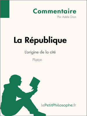cover image of La République de Platon--L'origine de la cité (Commentaire)